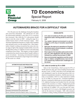 TD Economics Special Report February 6, 2008