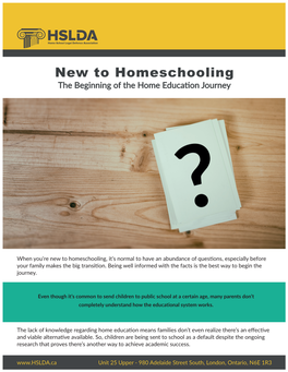 New to Homeschooling the Beginning of the Home Education Journey