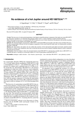 No Evidence of a Hot Jupiter Around HD 188753 A�,