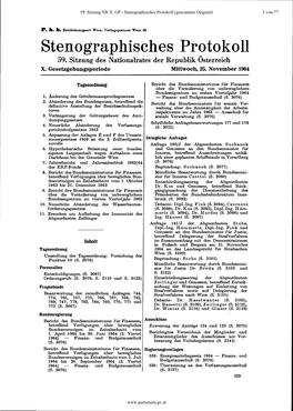 Stenographisches Protokoll (Gescanntes Original) 1 Von 77