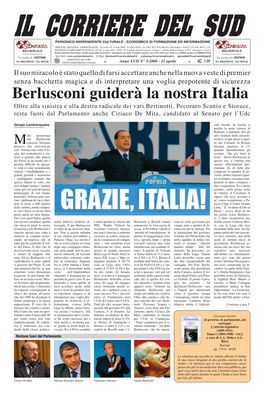 Berlusconi Guiderà La Nostra Italia