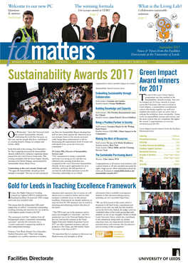 Sustainability Awards 2017 Green Impact Organisation to Have a Positive Impact on Society”