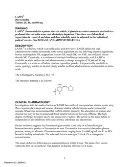 LASIX (Furosemide) in Some Patients by Inhibiting Prostaglandin Synthesis