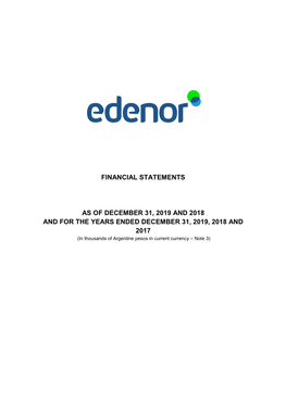 Financial Statements As of December 31, 2019 and 2018