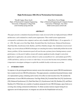 High-Performance Drams in Workstation Environments