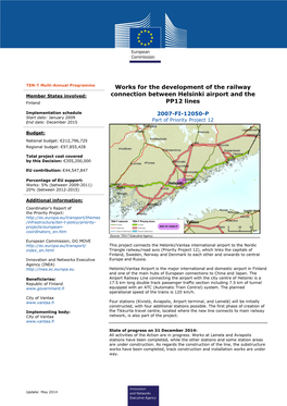 Works for the Development of the Railway Connection Between Helsinki Airport and the PP12 Lines