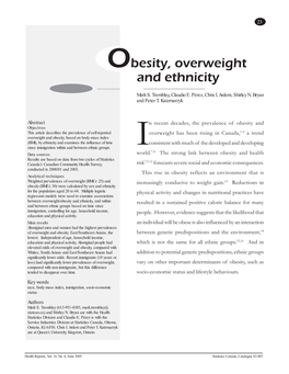 Obesity, Overweight and Ethnicity