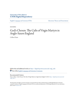 God's Chosen: the Cults of Virgin Martyrs in Anglo-Saxon England