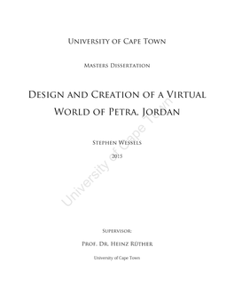 Design and Creation of a Virtual World of Petra, Jordan
