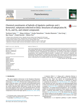 Chemical Constituents of Hybrids of Ligularia Cyathiceps and L