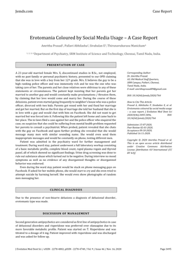 Erotomania Coloured by Social Media Usage – a Case Report