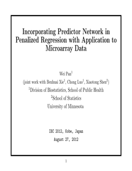 Incorporating Predictor Network in Penalized Regression with Application to Microarray Data