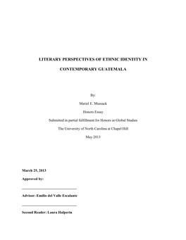 Literary Perspectives of Ethnic Identity In