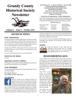 October 2017 Newsletter