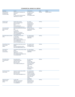 Commercial Banks in Liberia