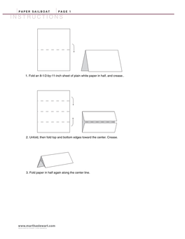 Paper Sailboat Page 1 Instructions