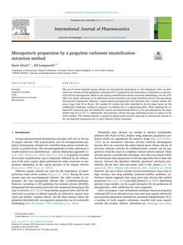 Microparticle Preparation by a Propylene Carbonate Emulsification