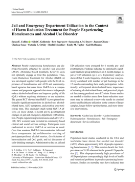 Jail and Emergency Department Utilization in the Context of Harm Reduction Treatment for People Experiencing Homelessness and Alcohol Use Disorder