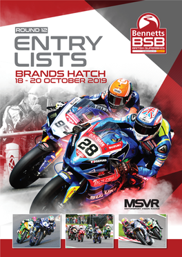 Entry Lists Brands Hatch 18 - 20 October 2019