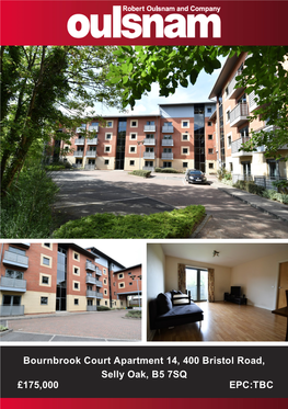 Bournbrook Court Apartment 14, 400 Bristol Road, Selly Oak, B5 7SQ