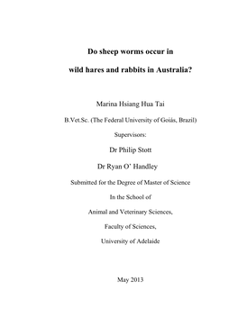 Do Sheep Worms Occur in Wild Hares and Rabbits in Australia?