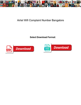 Airtel Wifi Complaint Number Bangalore