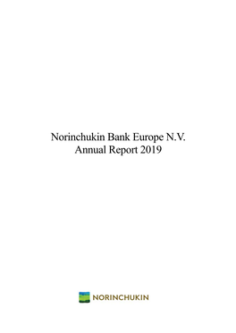 Norinchukin Bank Europe N.V. Annual Report 2019