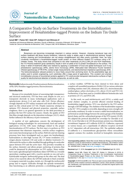 A Comparative Study on Surface Treatments in the Immobilization