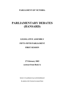 Parliamentary Debates (Hansard)