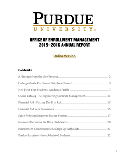 2015-2016 Enrollment Management Annual Report