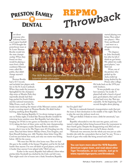 You Can Learn More About the 1978 Republic American Legion Team