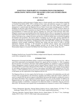 Essential Fish Habitat Considerations for Dredge Operations: Mitigation Measures and Case Studies from Alaska