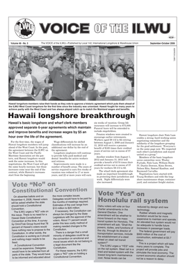 Hawaii Longshore Breakthrough Hawaii’S Basic Longshore and Wharf Clerk Members Six Weeks of Vacation