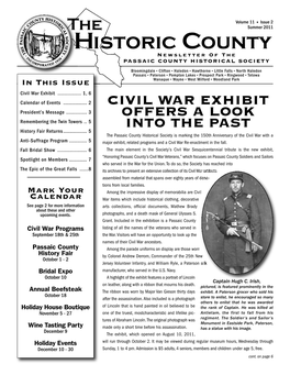 Historic County Newsletter of the PASSAIC COUNTY HISTORICAL SOCIETY