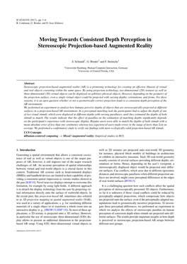 Moving Towards Consistent Depth Perception in Stereoscopic Projection-Based Augmented Reality