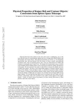 Physical Properties of Kuiper Belt and Centaur Objects