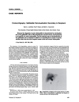 Gallbladder Nonvisualization Secondary to Neoplasm