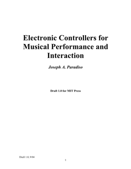 Electronic Controllers for Musical Performance and Interaction