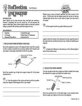 Yr 10 Light Book Experiment 1