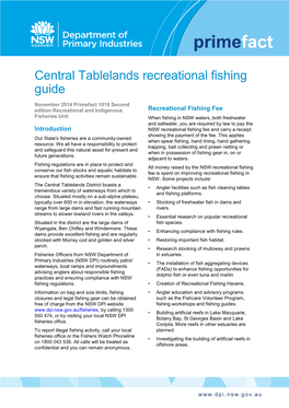 Central Tablenads Recreational Fishing Guide