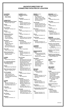 Buckeye Directory of Connecting Facilities by Location