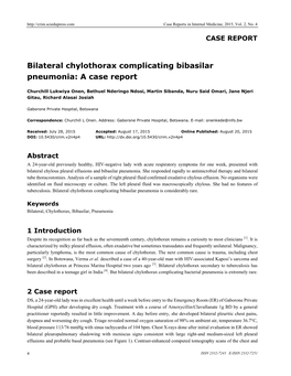Bilateral Chylothorax Complicating Bibasilar Pneumonia: a Case Report