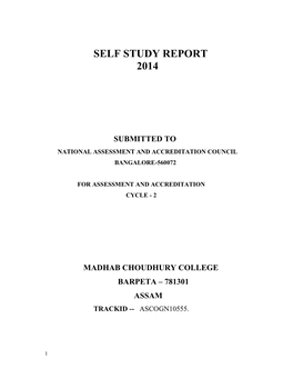 The Finalised Self Study Report