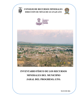 Inventario Físico De Los Recursos Minerales Del Municipio