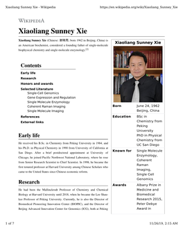 Xiaoliang Sunney Xie - Wikipedia