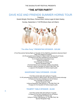 Dave Koz and Friends Summer Horns Tour