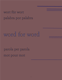 Word for Word Parola Per Parola Mot Pour Mot