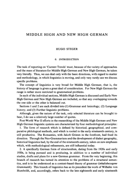 Middle High and New High German