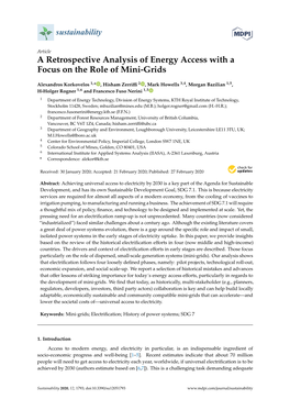 A Retrospective Analysis of Energy Access with a Focus on the Role of Mini-Grids