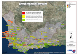 Western Cape Municipal Drought Risk Hydrological Drought Risk ! High !( Medium !( Low